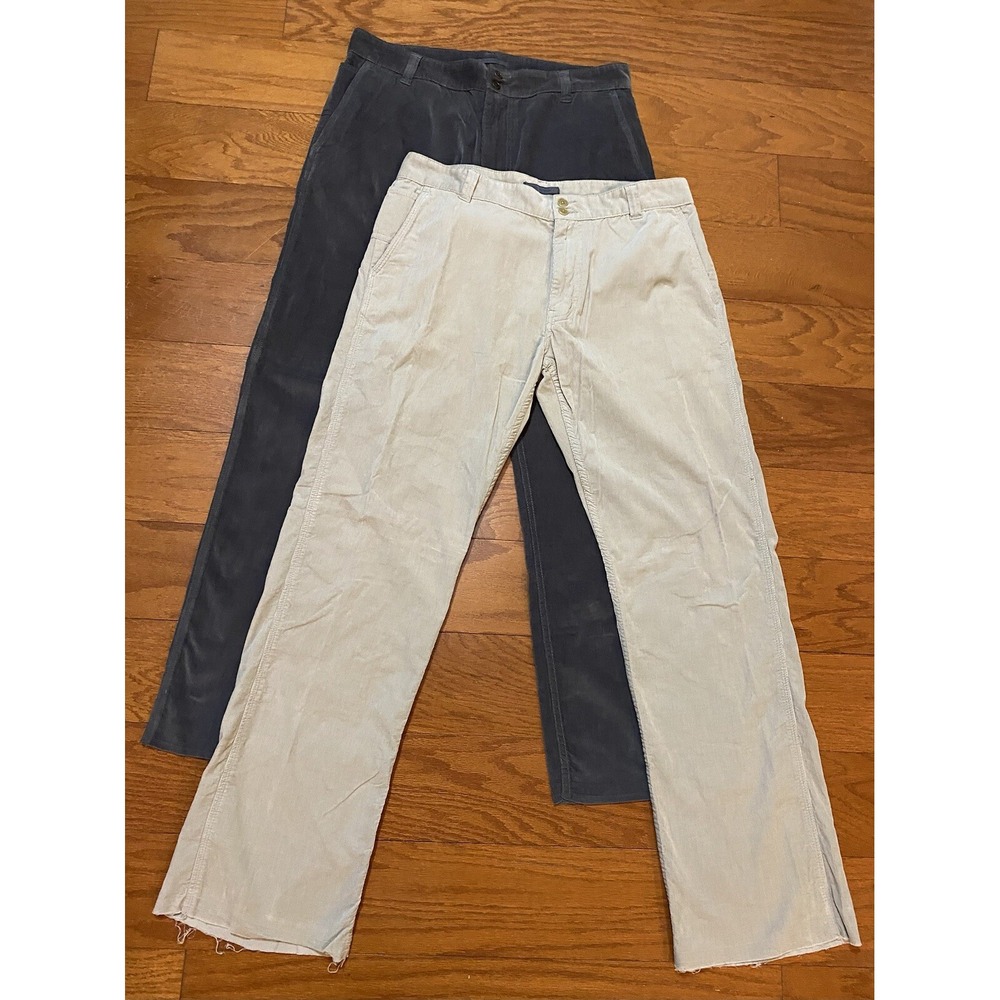Lot (2) John Varvatos EU 52 (35x32) Slacks Corduroy Mens Pants Distressed Great